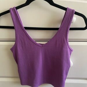 SHEIN Purple Ribbed Tank Top
